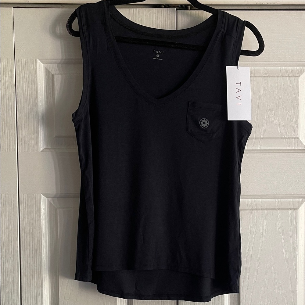 NWT Black Sleeveless Women's TAVI Club Pilates Top, XS - Picture 2 of 3